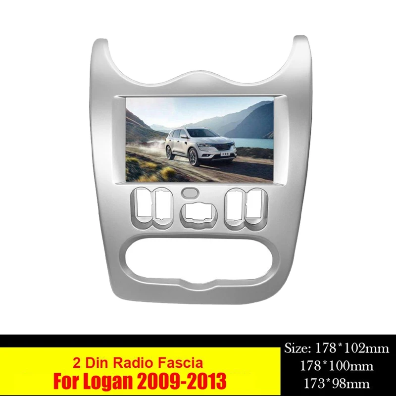 Double Din Car DVD Radio Fascia Frame for RENAULT LOGAN 2010-2013 New Arrivals in Stock