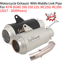 51mm Motorcycle Leo Vince Exhaust System Muffler Escape Modified Mid Link Pipe For KTM DUKE 125 250 390 RC390 RC250 2017 - 2020