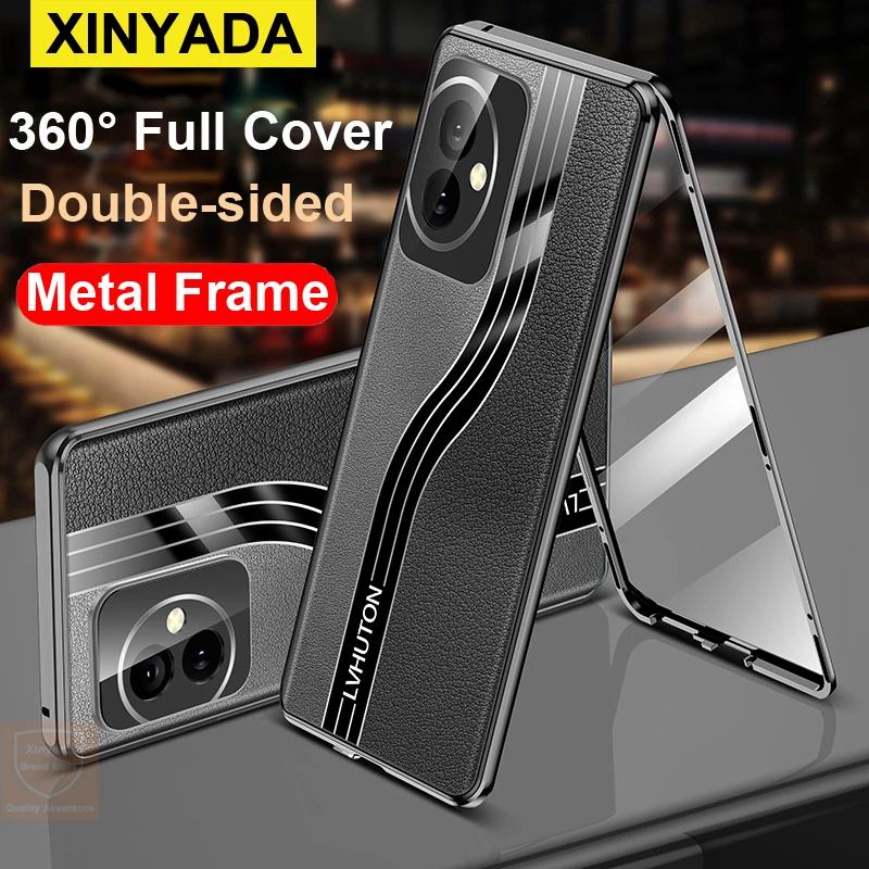 

360 Full Body For Honor 100 Pro Case Tempered Glass Phone Case For Honor 100 Pro Flip Cover Leather Metal Frame Double Sided bag