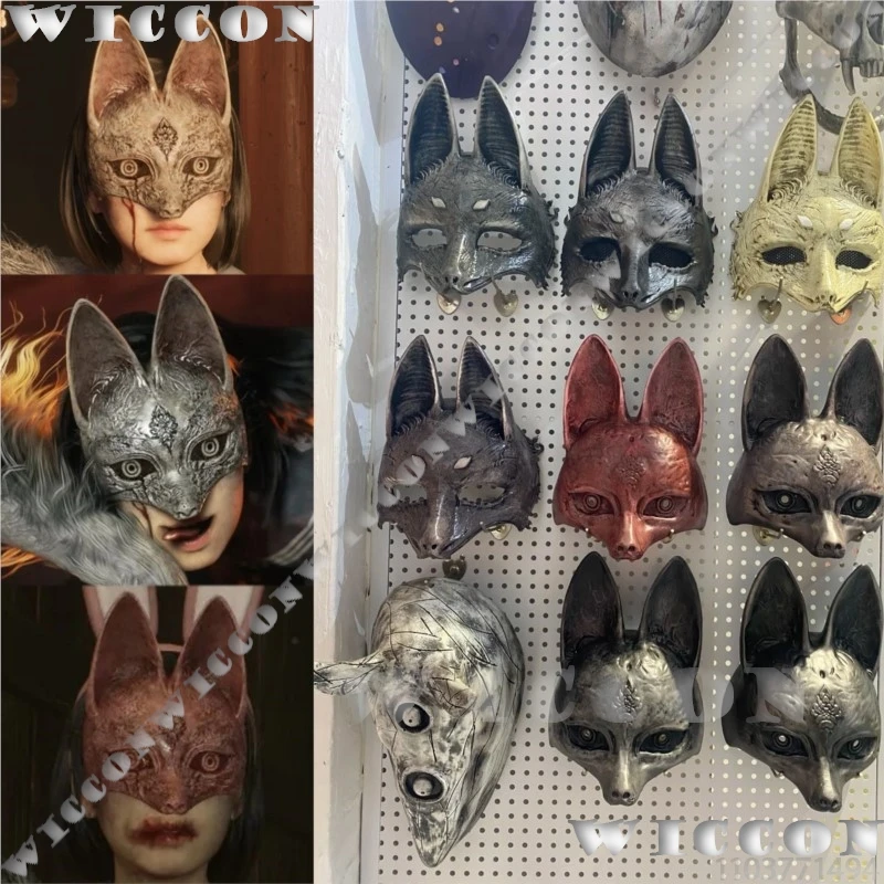 

Маска лисы, новинка 2025 года, игра ужасов, косплей Shimizu Jk Hinako, японская девушка, реквизит для косплея, многоцветная полумаска для лица, женская вечеринка на Хэллоуин