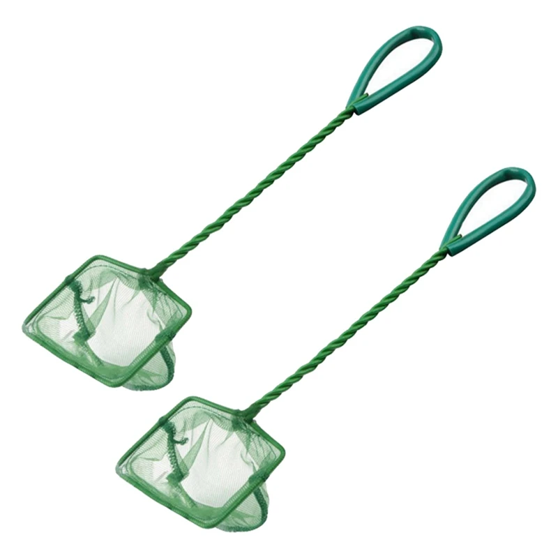 Portable Long Handled Fishing Net Square Aquarium Accessories Fish Tank Net Fishing Net Floating Object Cleaning Tool