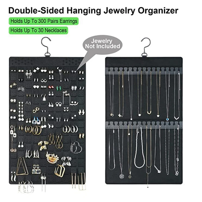 Elegante organizador joyas fieltro, estante almacenamiento colgante para mantener sus accesorios ordenados