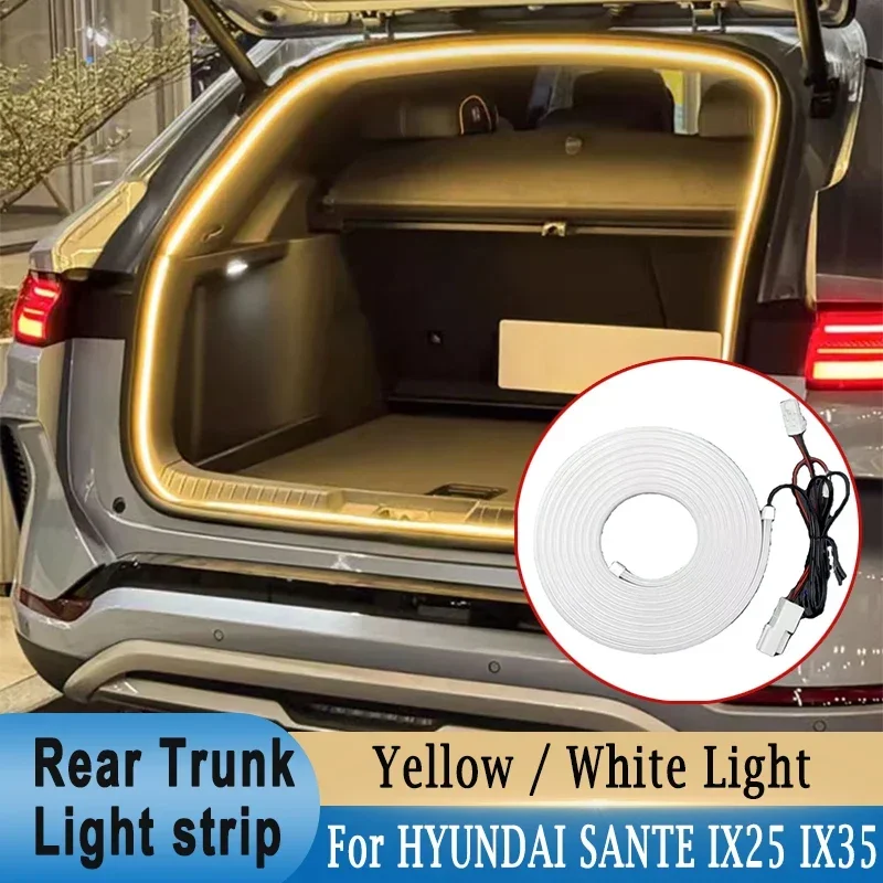 Rear Trunk LED Light Bar Strips Trunk Interior Decorative Lamp Strip for HYUNDAI SANTA IX25 IX35 TUCSON L Yellow / White Light