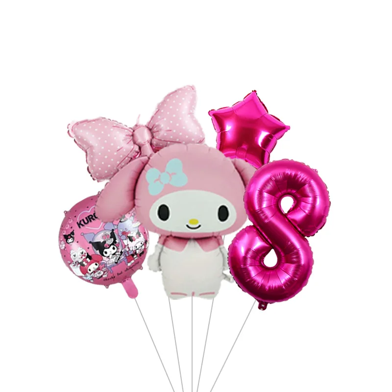 My Melody Rosa Cartoon-Charakter Mylar-Ballon Helium-Ballon für Mädchenparty Babyparty Wanddekoration – Detail 17