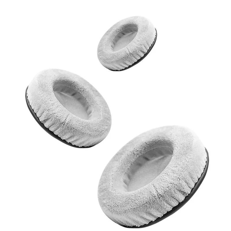 2 pezzi Cuscinetti auricolari in velluto 60 65 70 75 80 85 90 95 100 105 110MM Cuffie auricolari Cuscino in schiuma Paraorecchie nero grigio