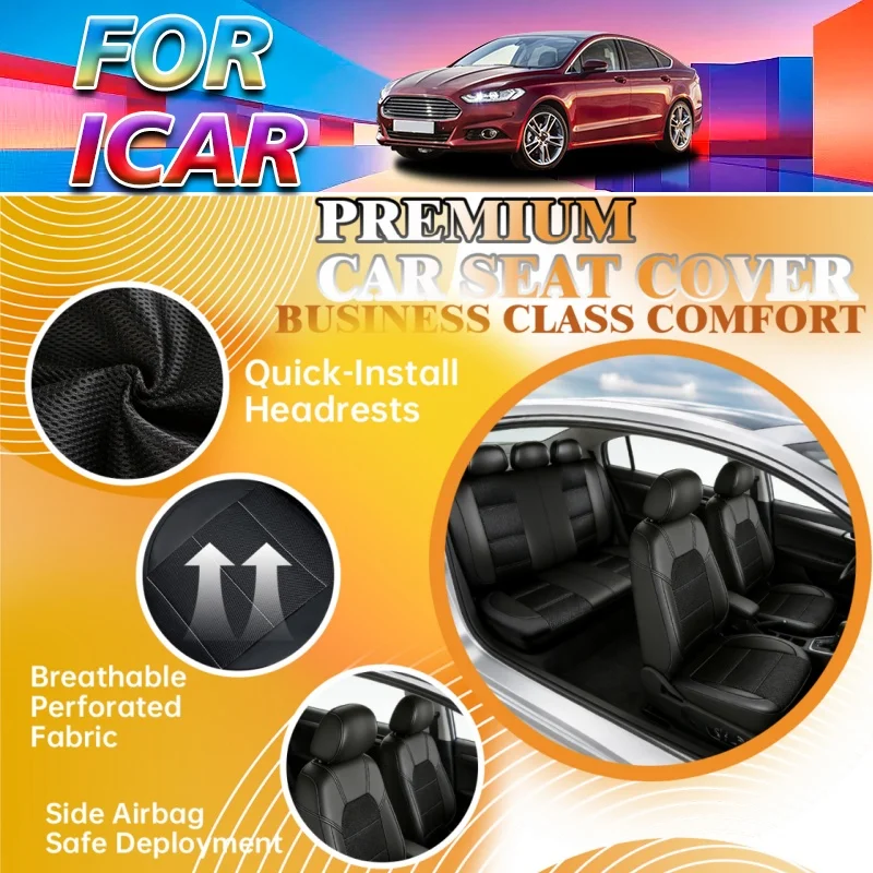 Breathable car seat cover For iCAR Brand, breathable and ventilated, suitable for all seasons, suitable for long-distance use