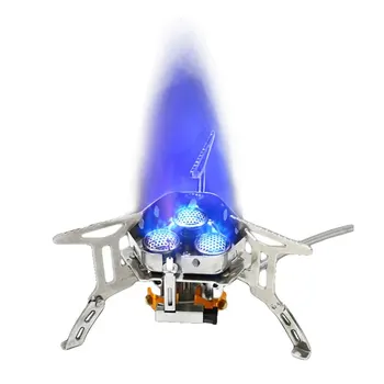 휴대용 접이식 캠핑 스토브, 5800W, 강력 바람막이, 3 버너, 야외 바베큐 가스 스토브, 피크닉 가스 스토브, 관광 용품