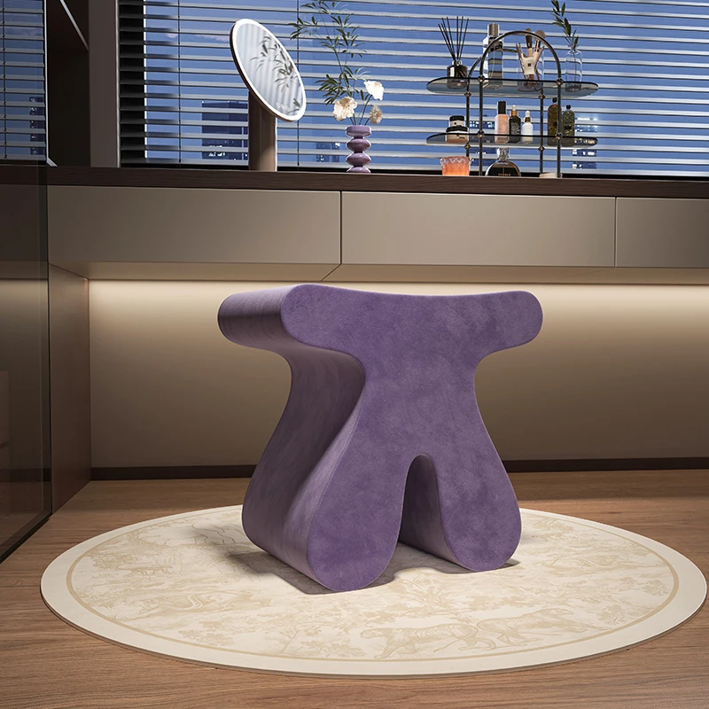 High-end Light Luxury Bedroom Dressing Table Small Stool High-end Makeup Chair Princess Stool Cloakroom Shoe Stool