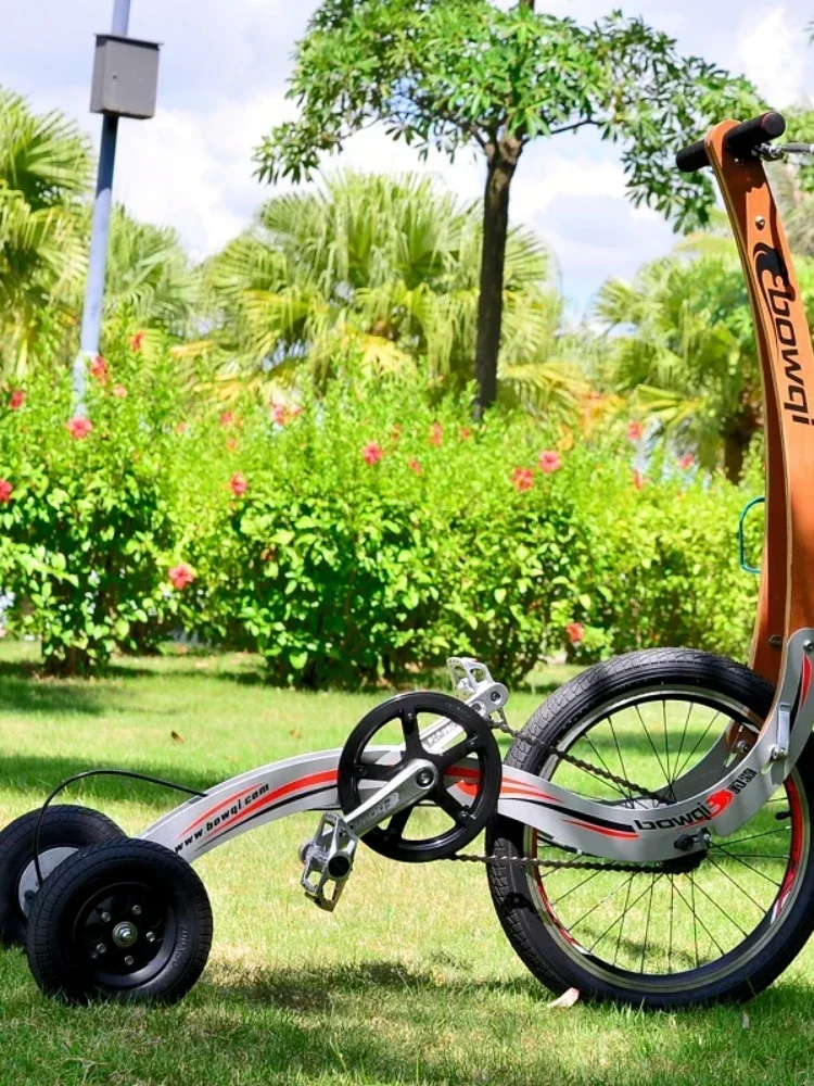 Vertical Three-Wheel Seat-Free Semi-Bicycle Creative Walking