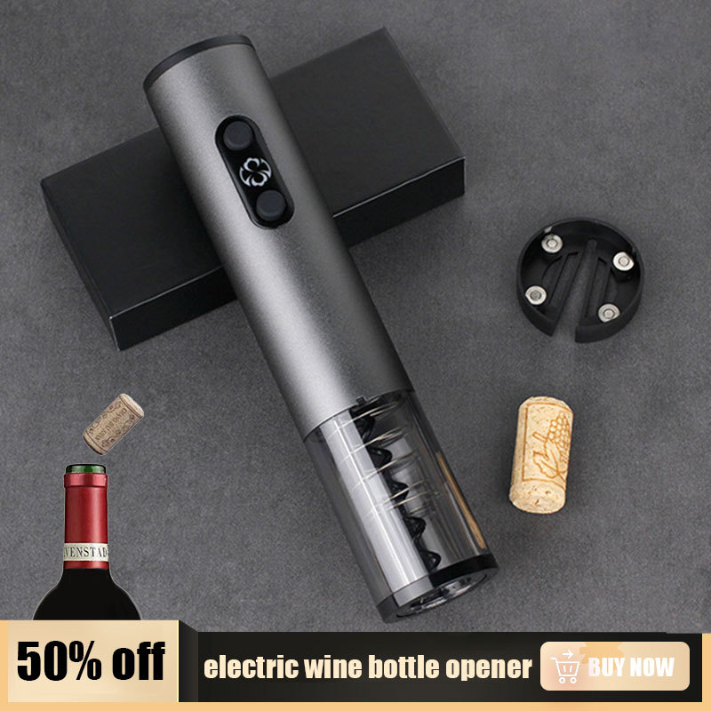  Electric Wine Opener Automatic USB Chargeable Corkscrew with Foil Cutter Set Metal Bottle Jar Openers for Kitchen Bar Tools Gift 