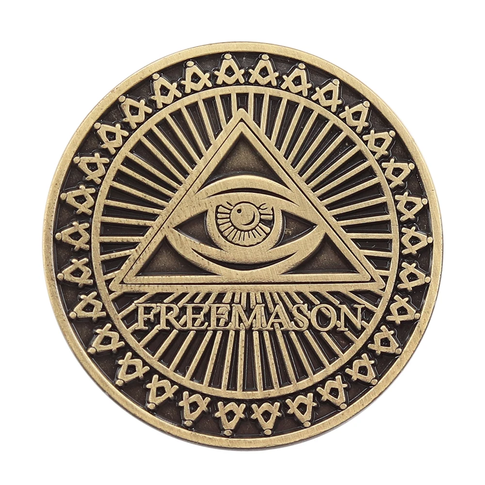 Vektor-Icon-Augen-Brosche, runde Anstecknadeln, Freimaurer-Pyramiden-Dreieck-Augen-Anstecknadel, kreatives Retro-Metall-Abzeichen, Modeaccessoires, Geschenk – Detail 1