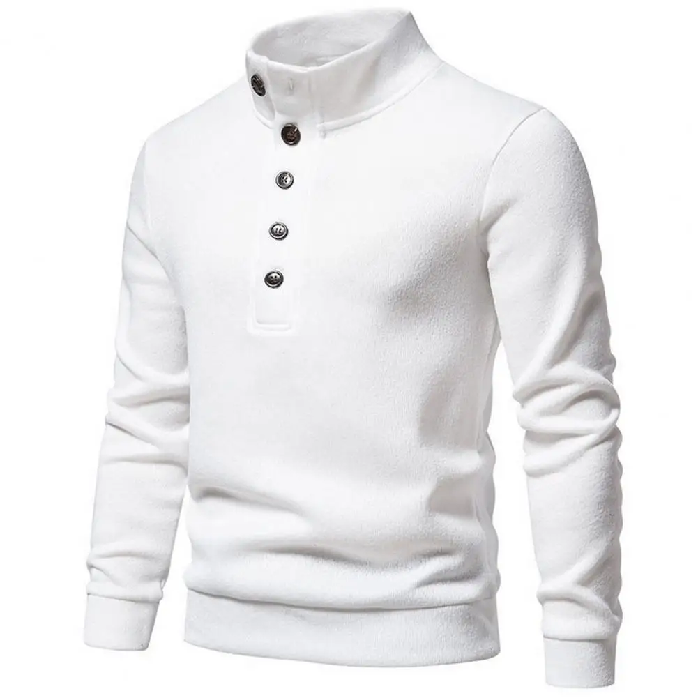 Maglione a maniche lunghe con vestibilità ampia da uomo maglione lavorato a maglia dolcevita da uomo maglione abbottonato autunno inverno tinta unita per Casual