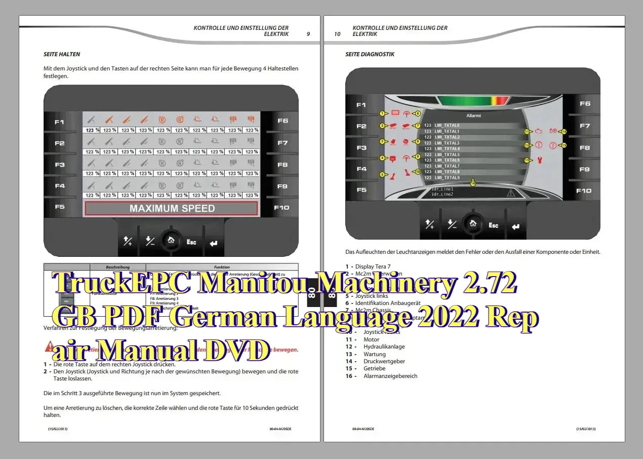 TruckEPC Manitou Machinery 2.72 جيجابايت PDF اللغة الألمانية 2022 دليل إصلاح DVD