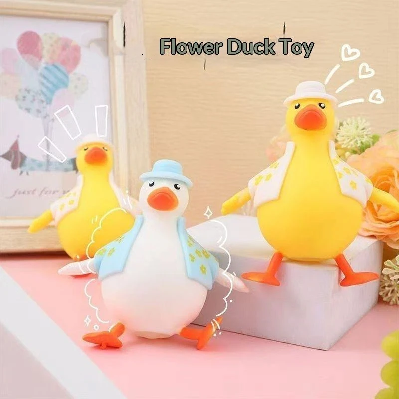 Cute Dress Up Duck  Toy Yellow Duck Slow Rising Squeeze Stress Relief Fidget Toy Soft Decompression Gift for Kids