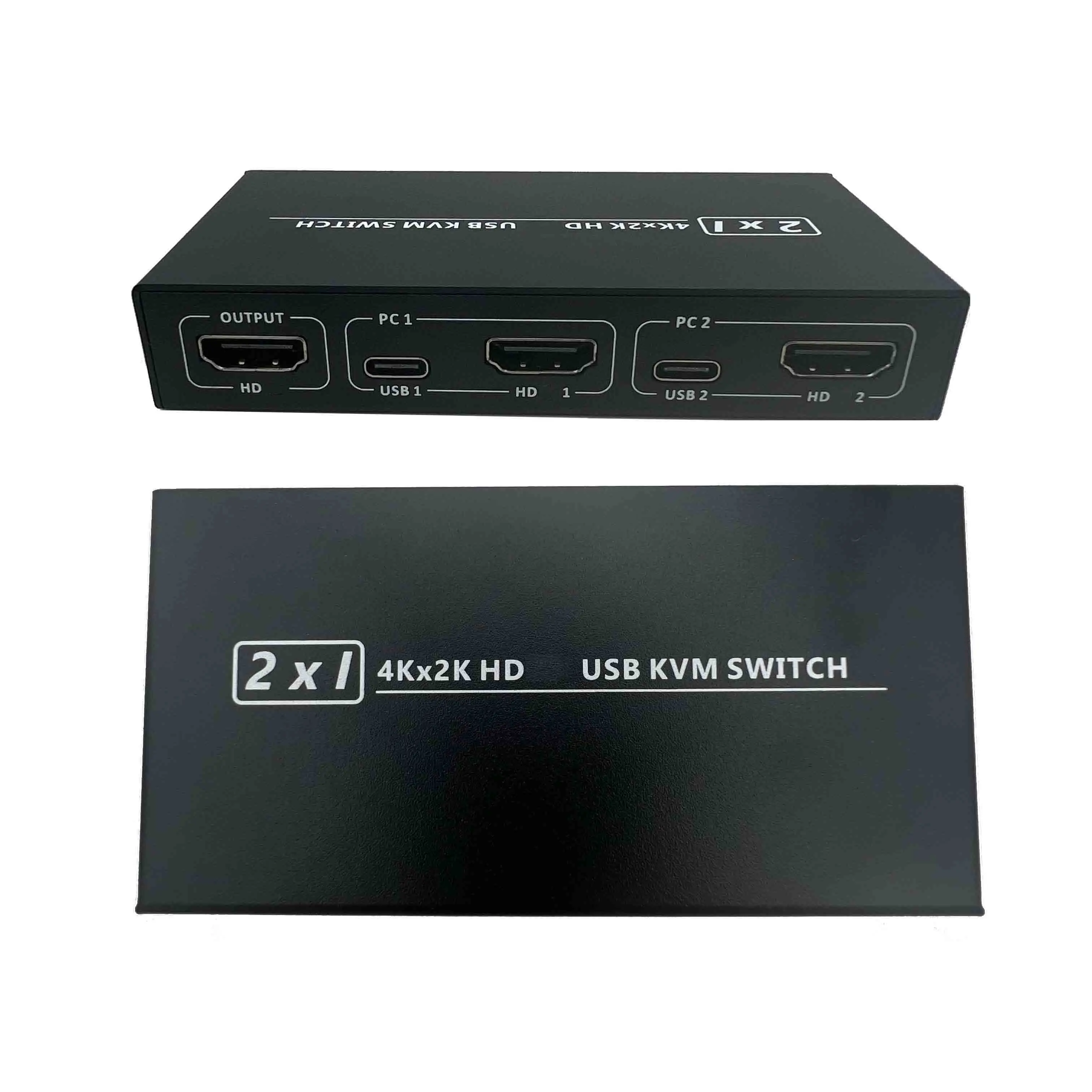 2-in HDMI-compatible Out 4KX2K USB KVM Switch Box For 2PC sharing For keyboard mouse printer Video Display USB Swltch Splitte