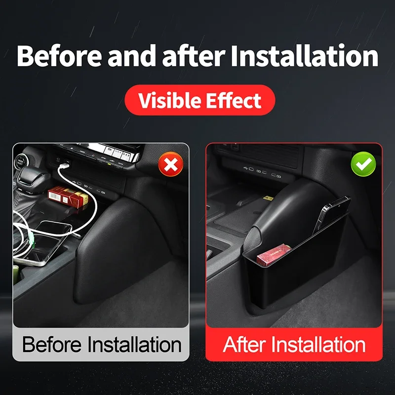 For Toyota Land Cruiser Prado 250 LC250 j250 1958 Series 2025 2024 Central Control Side Storage Box Black Interior Accessories