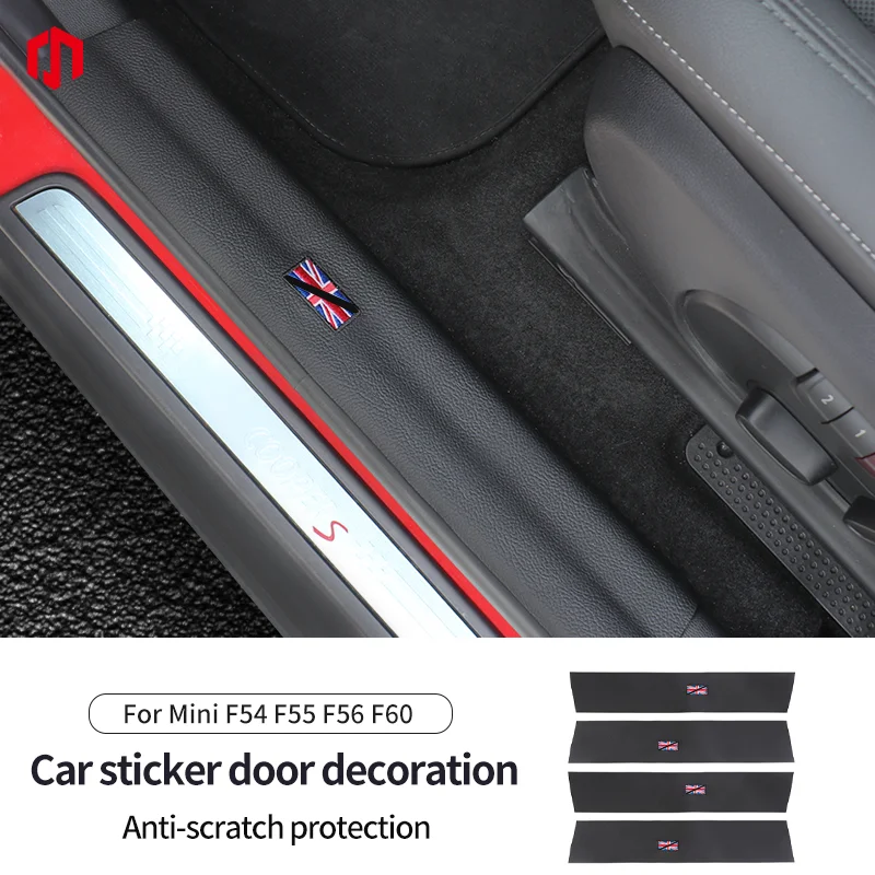 

4Pcs Car Stickers Threshold Strip Interior Decoration For Mini Cooper F56 F55 F54 F60 Clubman Countryman Car Accessories