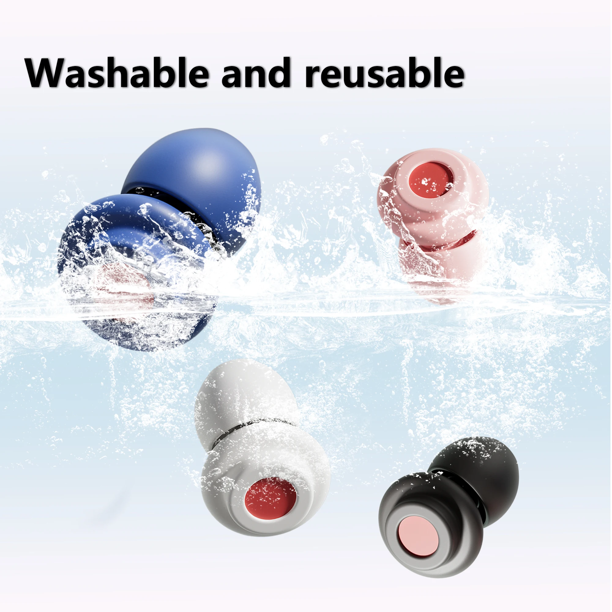 HUAK Multi-Use Silicone Earplugs – Blocks Factory Noise & Swimming Water, Comfortable for All-Day Wear