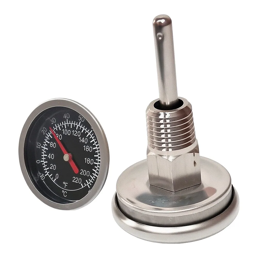 Stainless Steel Mechanical Thermometer -10 to 100 C Range 1/4 NPT Thread for Boilers Kettles and Heating Tanks