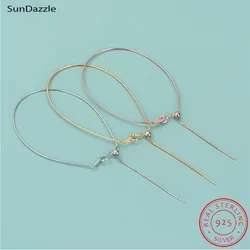 Genuine Real Pure Solid 925 Sterling Silver Bracelet With Silicone Beads Women Beading Thread Bangle DIY Jewelry Findings