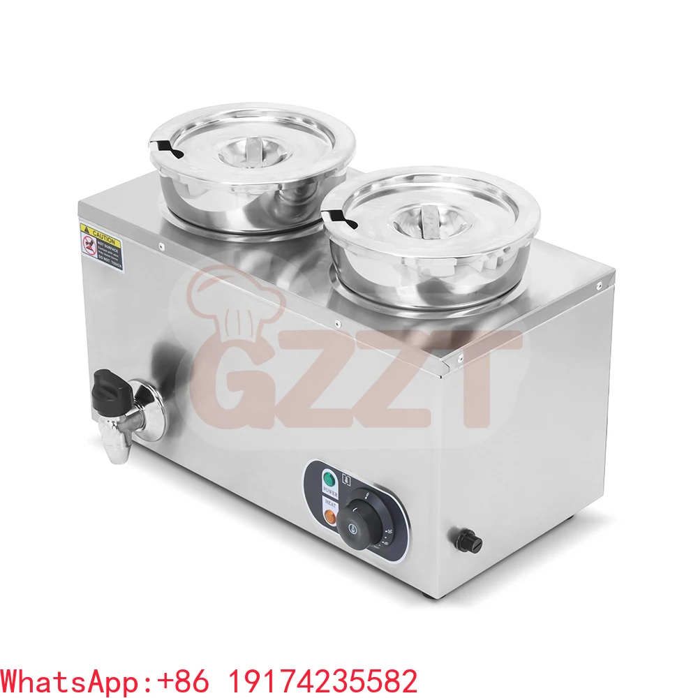 Buffet de fiesta, plato de frotamiento, aislamiento de calefacción, horno de vapor, estufa de 8L, 2 grupos, Bain Marie, calentadores de alimentos comerciales eléctricos
