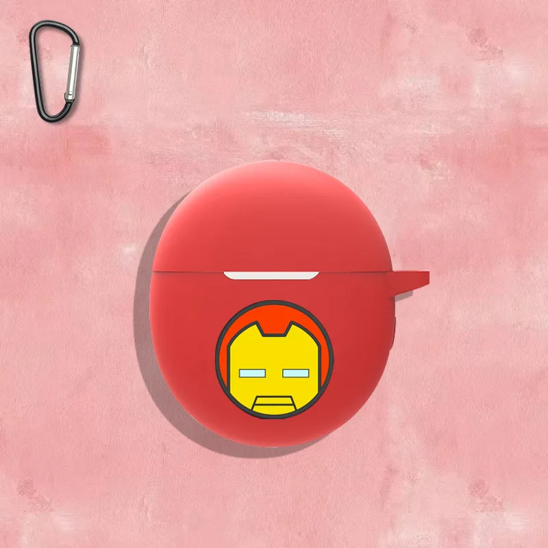 การ์ตูน Marvel หูฟังสำหรับ1ๆ ComfoBuds มินิซิลิโคนบลูทูธหูฟังชาร์จกล่องป้องกัน Hook