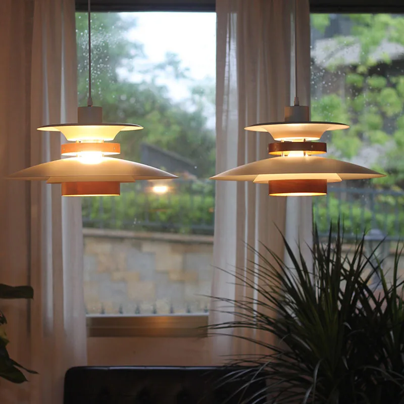 

Danish Modern Retro Restaurant Pendant Lights Kitchen Table Bar Cafe Hanging Lamp Bedside Parlor INS Popular UFO Chandelier New