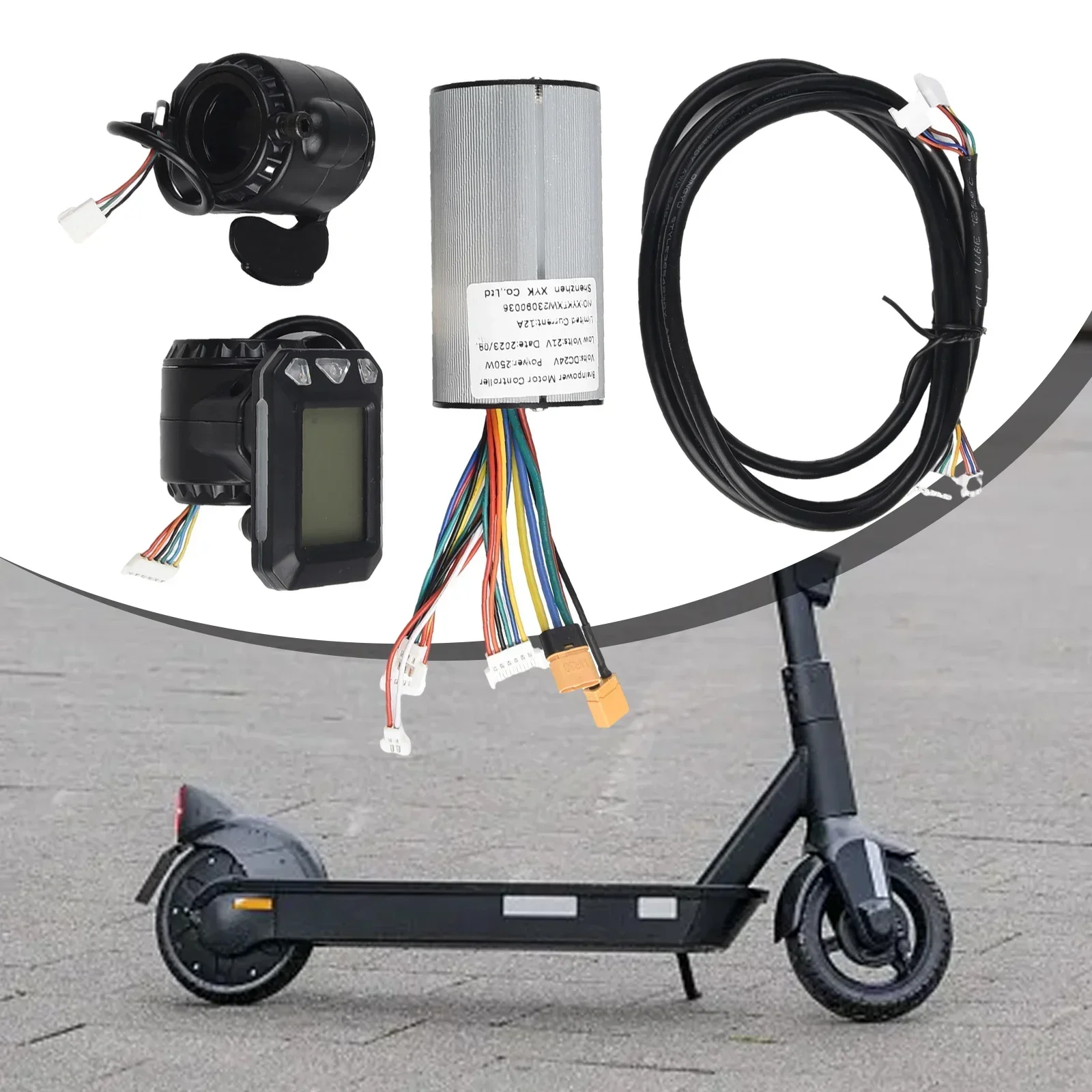 Sistema di controllo intelligente per scooter elettrico Display LCD Freno EABS e controller 24V/36V Adatto ai motori 250W-350W Accessori per scooter