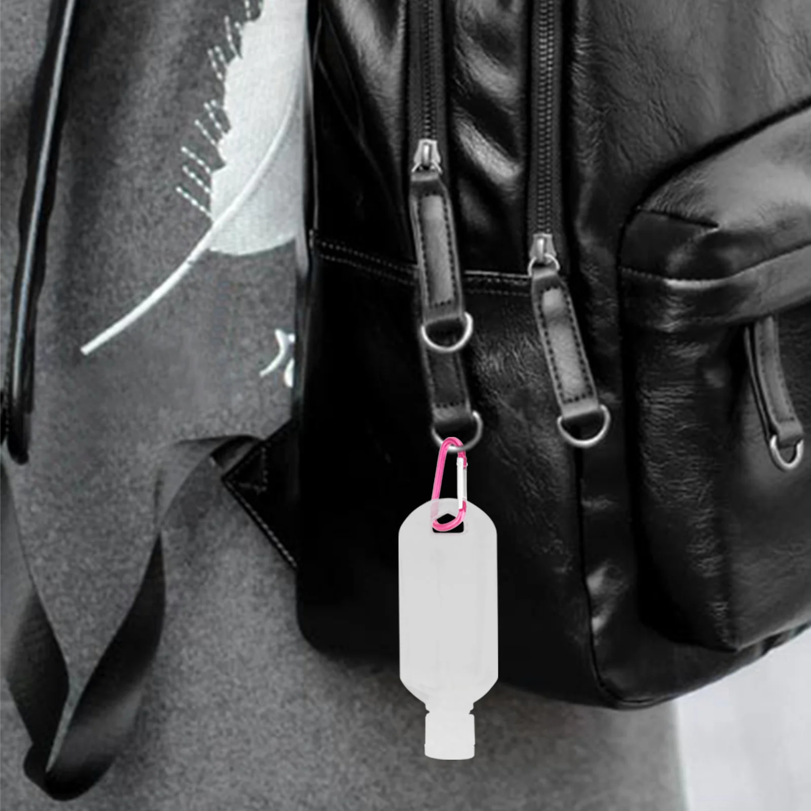 1 ensemble de bouteilles à crochet de voyage, mousqueton rechargeable, Portable, conteneur de stockage étanche, couleurs aléatoires, porte-clés vide, bouteilles en plastique