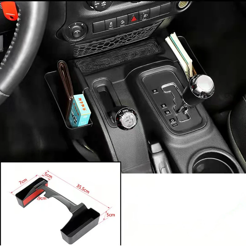 ABS kotak penyimpan roda gigi modifikasi Interior, kotak penyimpanan sandaran tangan cocok untuk Jeep Wrangler JK 2011-2017