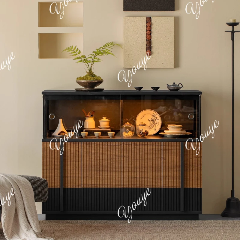 

Четыре часа обеденный боковой шкаф Боковой шкаф из массива тикового дерева Винный шкаф для гостиной Простой входной шкафчик для хранения вещей