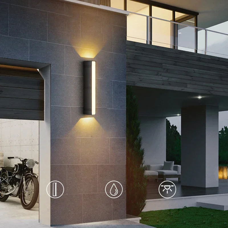 Outdoor Wall Lamp IP65 Waterproof Garden Courtyard Exterior Wall Lamp Modern Minimalist Aluminum Lamp Body Three-sided Lighting