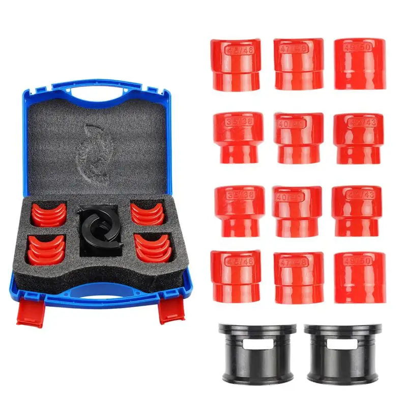 Universal 14Pcs Motorcycle Bike Fork Seal Driver Tool Kit Installer Driver Set 35/36 40/41 42/43 45/46 47/48 49/50MM Adapter