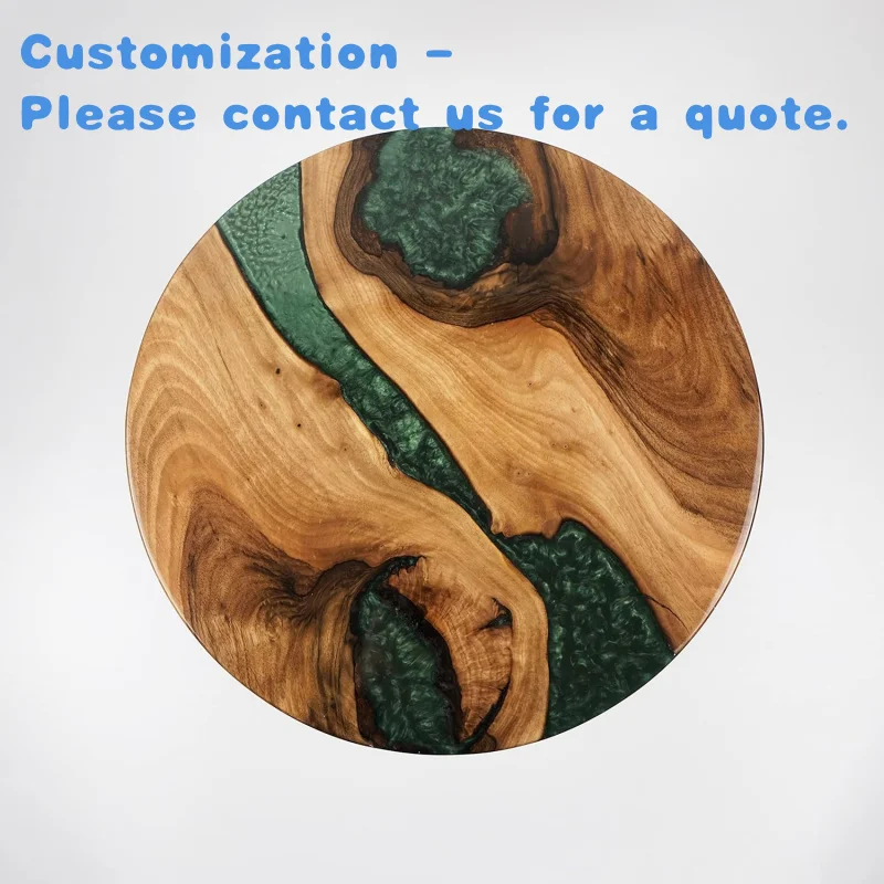 

custom.Resin Walnut Round Table Epoxy Resin Tea Table