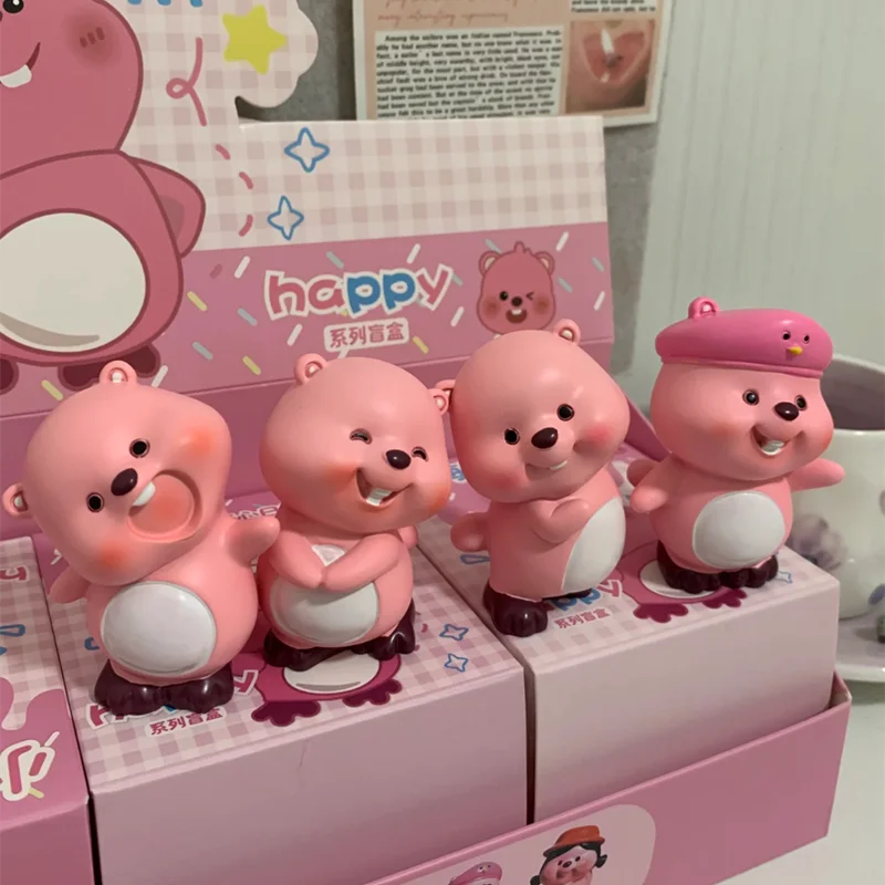 

Мини-петля с глухой коробкой Kawaii Ruby Beaver, фигурка с наклонной головой, дизайн, милый декор для стола, коллекционная игрушка, идеальный подарок для любителей игрушек