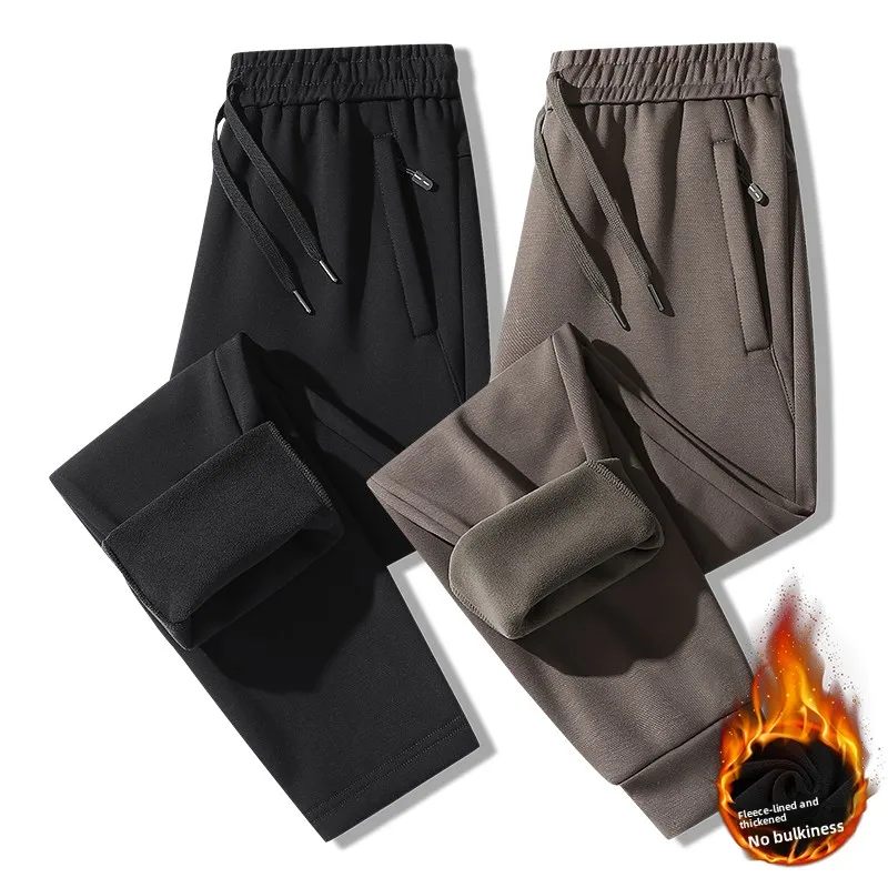 

Новые зимние утепленные хлопковые брюки с высокой талией на флисовой подкладке для мужчин, ветрозащитные, водонепроницаемые, длинные, для активного отдыха, молодежные