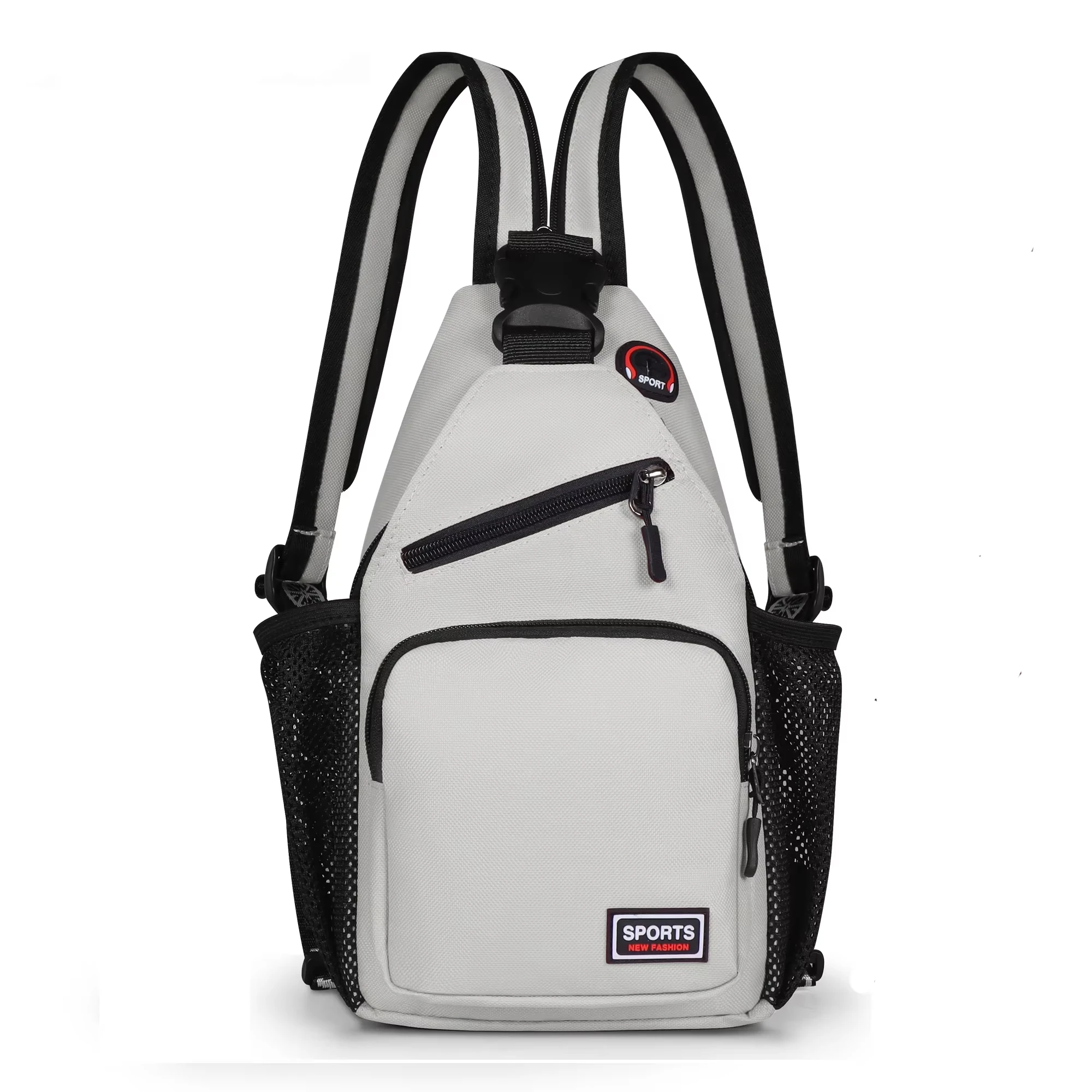 Oxford Chest Bag Men Women Crossbody Sling Bag Anti-Theft Small Travel Shoulder Bag with Earphone Hole Casual Sport Messenger Pa view 6