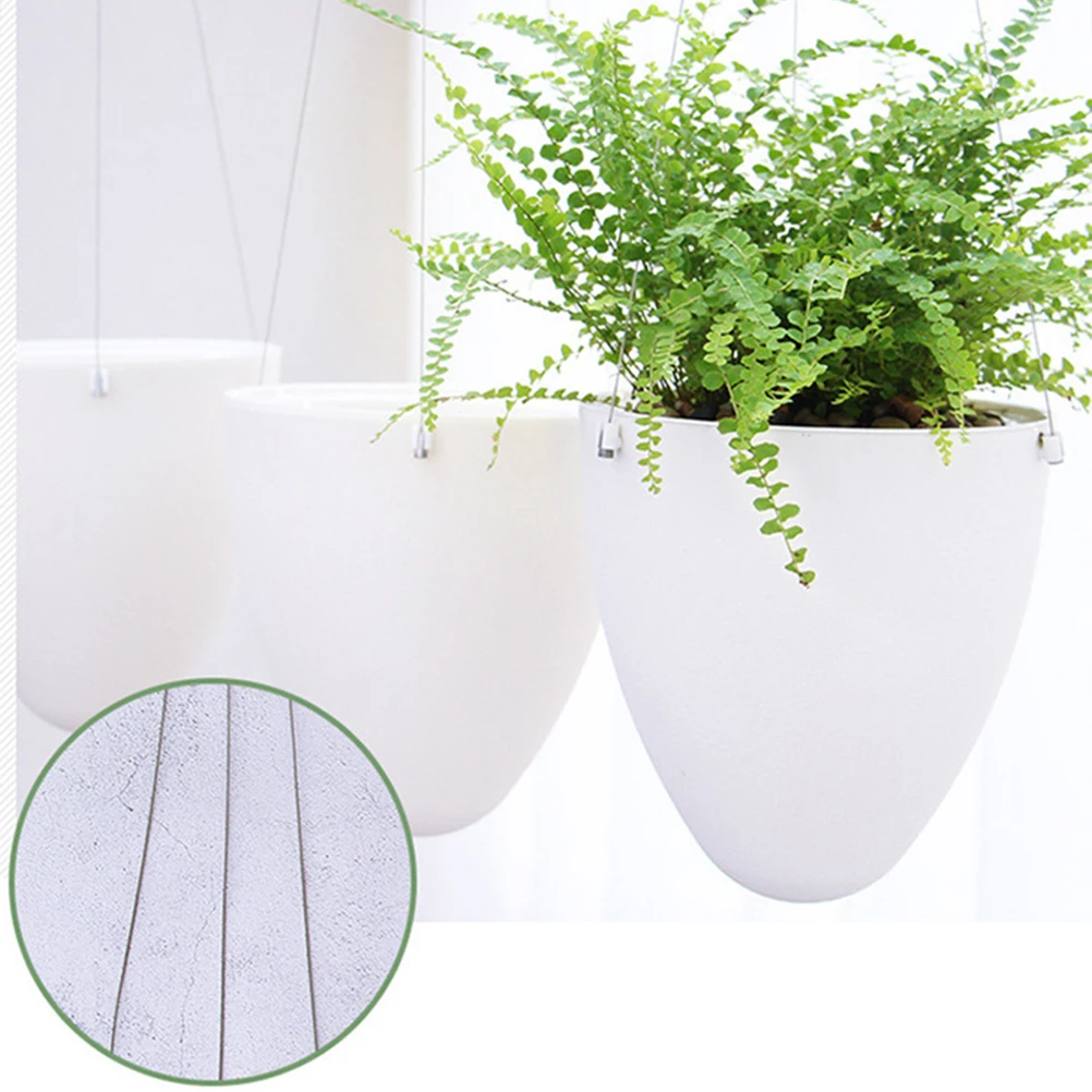 

1pc Frosted Egg Shaped Hanging Planter Cotton Rope Self Watering Flower Pot Durable Heat Resistant For Indoor Plants Holder