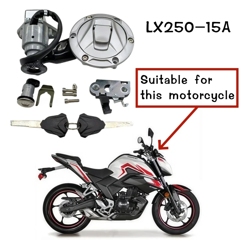 

For LONCIN LX250-15A Motorcycle Fuel Tank Cap Lock Ignition Switch Lock Set Seat Lock Set With Keys loncin lx250-15a