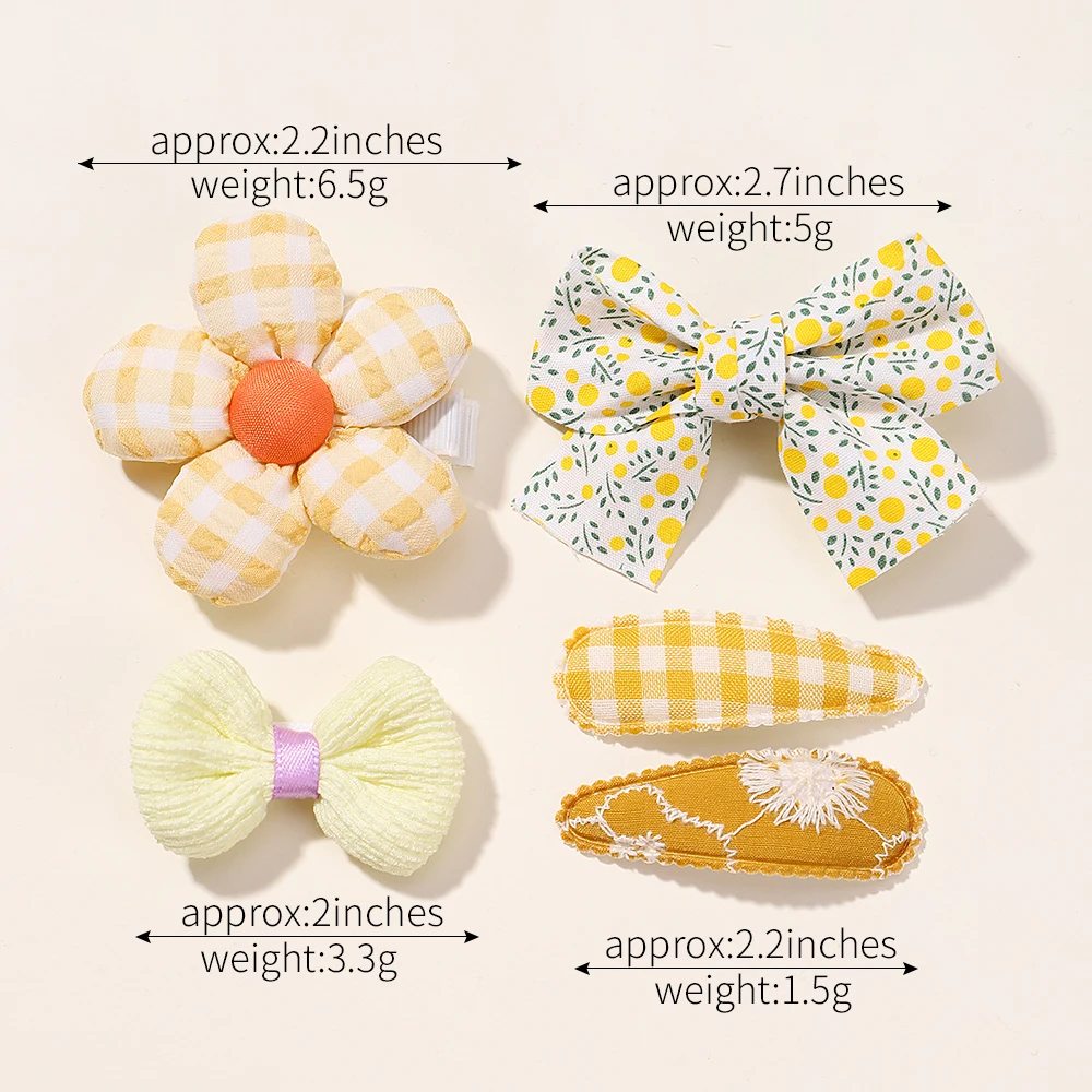 Mini Pince à Cheveux pour Bébé Fille, avec Nministériels d Floral Mignon, Épingle de Princesse, Lapin, Accessoire Latéral, 5 Pièces/Ensemble