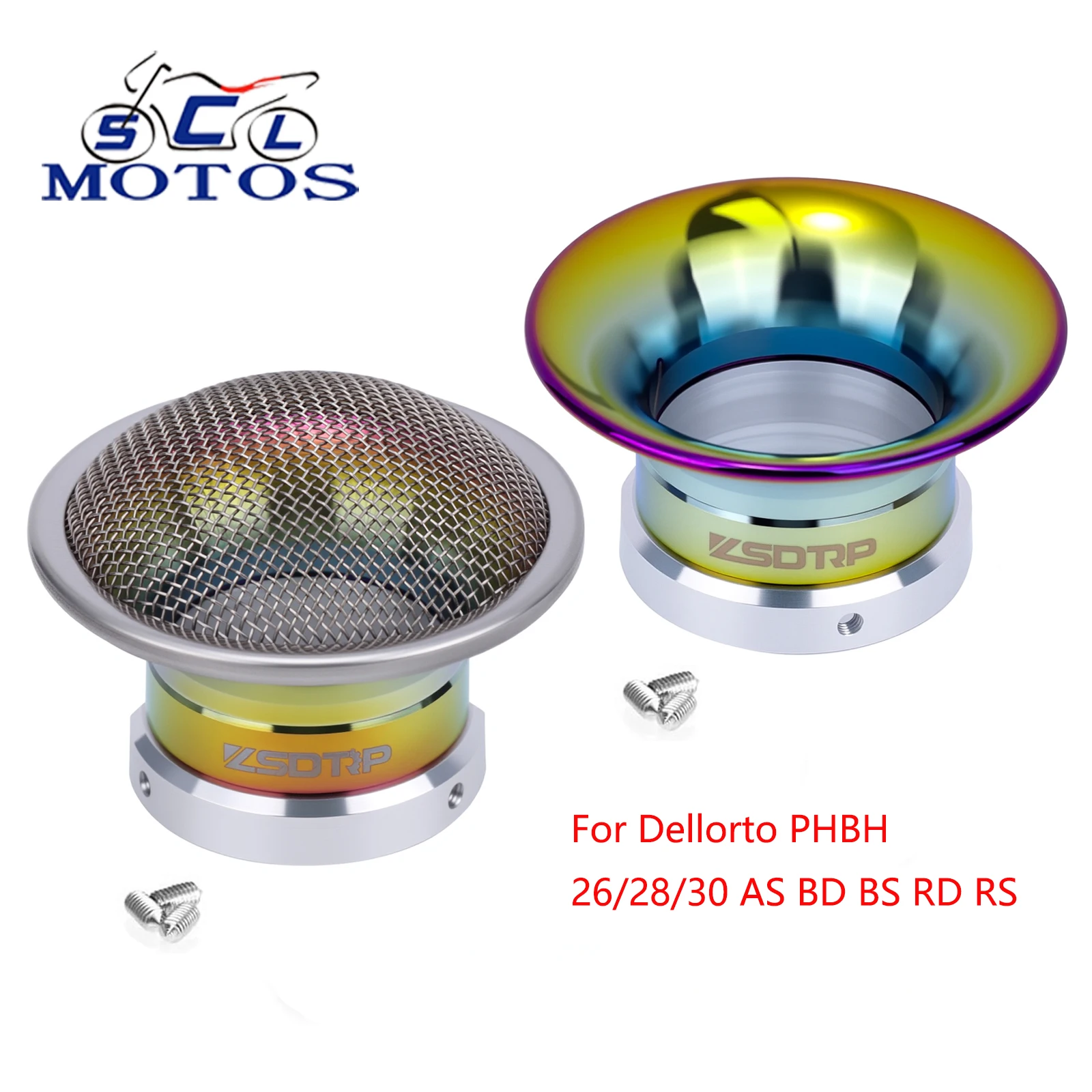 Sclmotos M42x1.25 CNC Thread Air Filter With Mesh Intake Filter For Dellorto PHBH 26/28/30 AS BD BS RD RS Carburetor Air Filter