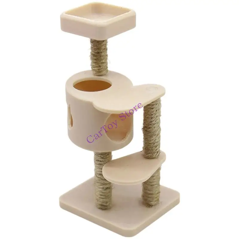 Multitiered Dollhouse Climbing Tower 1/12 Scale Miniature Accessories Encourages Imaginative Playtime