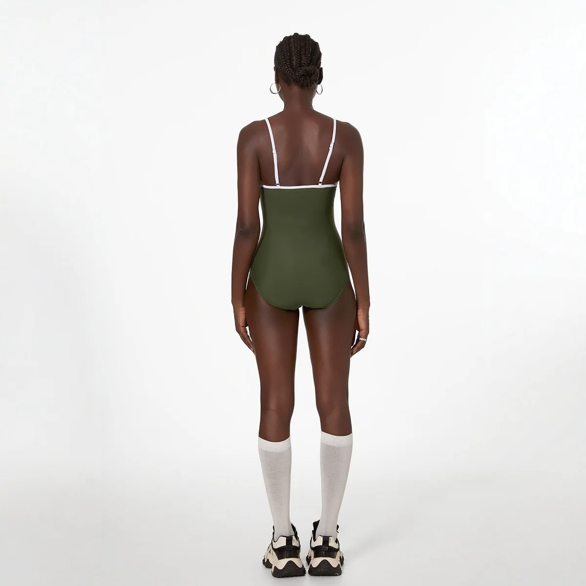 ビキニ 2025 女性抹茶グリーン水着セクシーで隠すスリムでシンプルなソリッドカラーナイロンワンピースハイエンド水着シリーズ