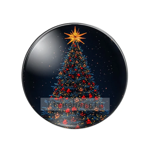 Fashion Colorful Christmas tree lights Art Paingtings 8mm/12mm-40mm Round photo Glass Cabochon demo flat back Making findings