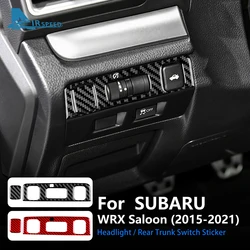 Real Soft Carbon Fiber Sticker For Subaru WRX Saloon 2015 2016 2017 2018 2019 2020 2021 Car Headlight Switch Button Interior
