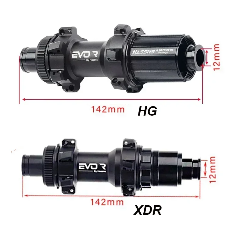 HASSNS Road Bicycle 24 Holes THRU Hub Cube 24h HG XDR Rear Front Hub 100mm 140mm Ratchet Straight Pull Center Lock Disc Brake