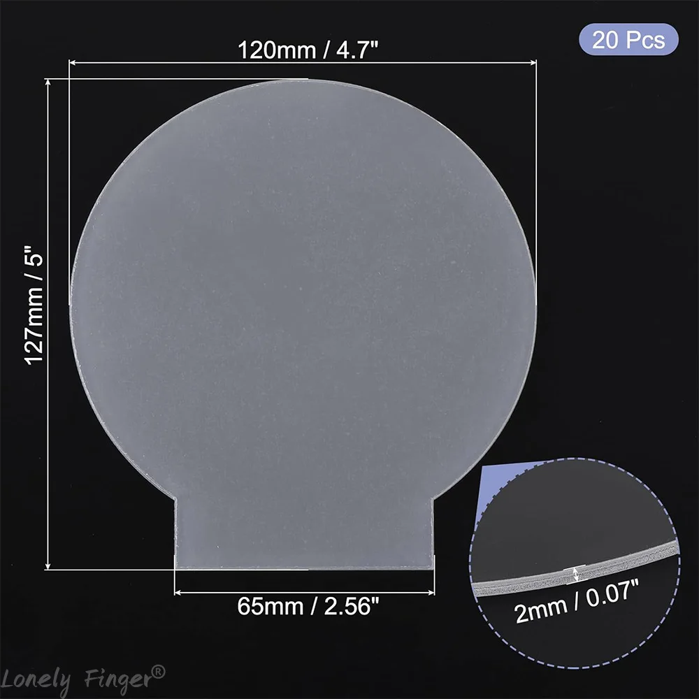 12Pcs2Acrylic Sheet Clear Blank Cast for LED Light Base Thick Round Transparent Panel Board with Film for Table DIY Display