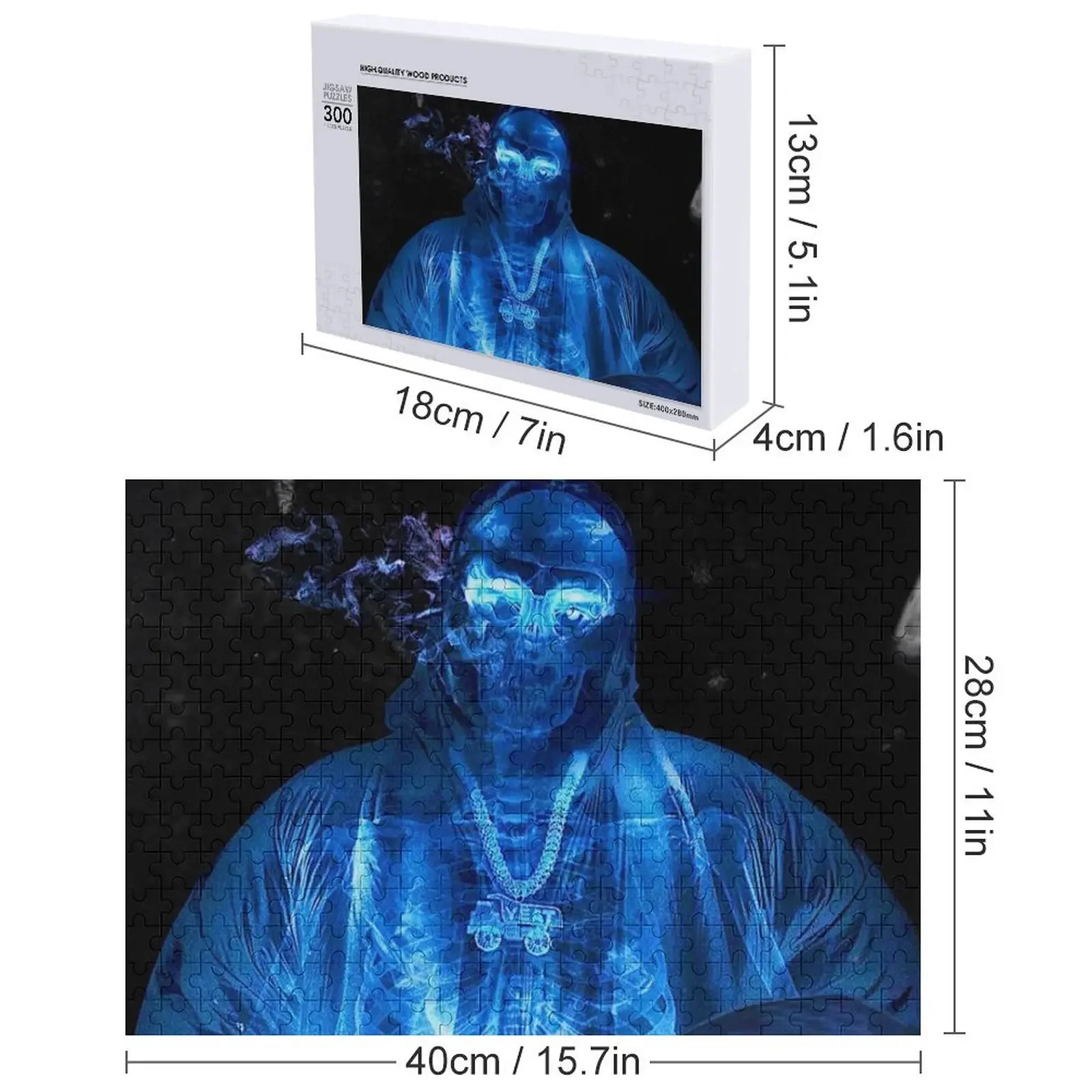 Yeat X-Ray Scheletro Fumatori Trippy Design grafico Fan Art Jigsaw Puzzle Giocattolo personalizzato per bambini Giocattolo per bambini Puzzle fotografico