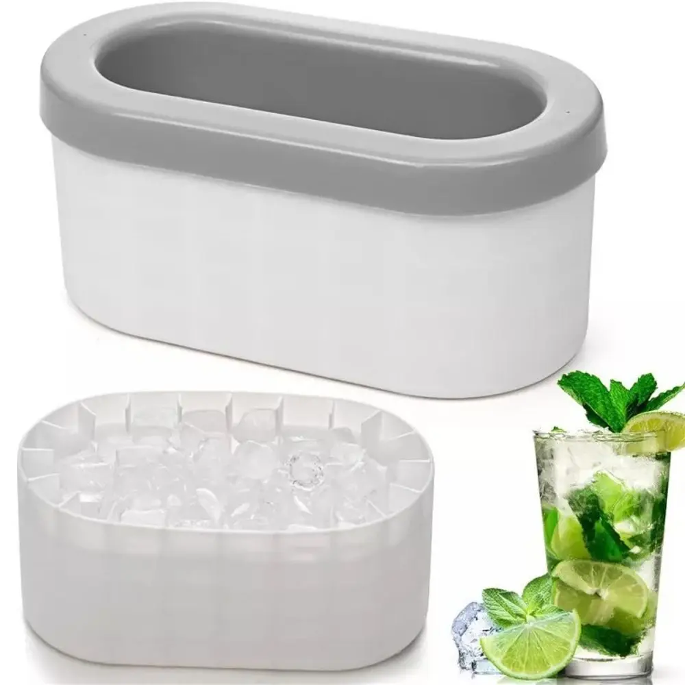

New Silicone Ice Bucket Reusable DIY Ice Cube Moulds Ice Tray Oval Ice Maker Compartment Ice Maker