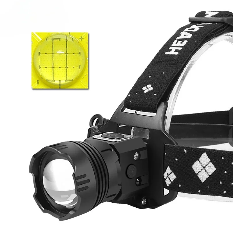 

XHP99 Intense Light Sensor Headlamp Built-in battery, USB charging, zoom night fishing adventure headlamp